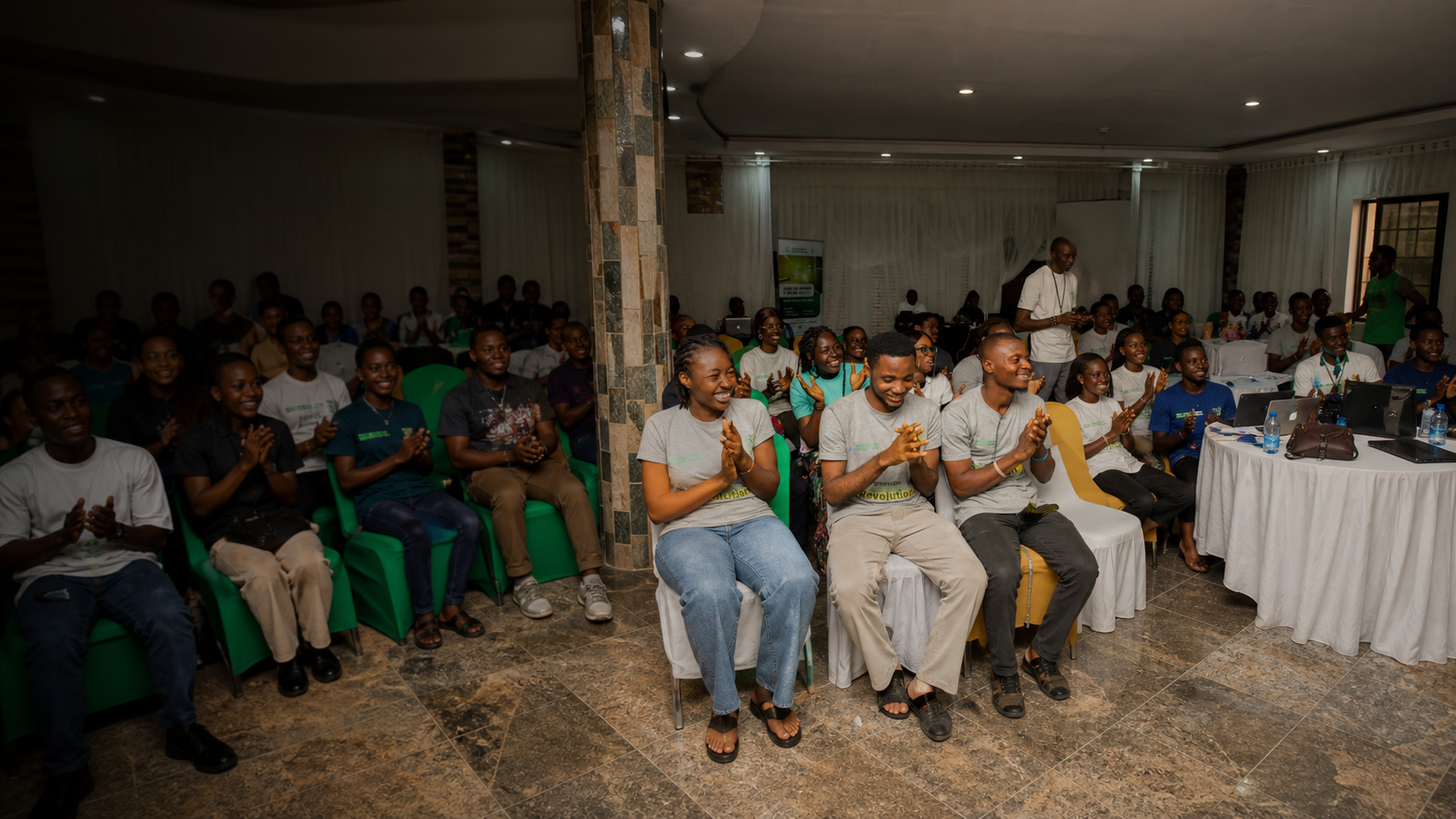 A wide view of greenlabs participants at an innovation programme